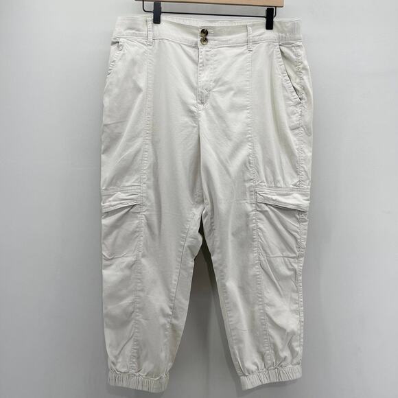 Sonoma Goods for Life Tapered‎ Utility Capri Pants Womens 16 Sahara Wind Joggers - Picture 1 of 7